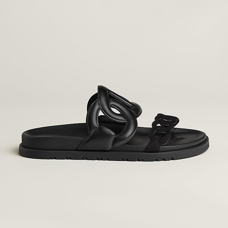 HERMES 黒 オラン 36 1/2 エルメスオラン36 黒サンダル